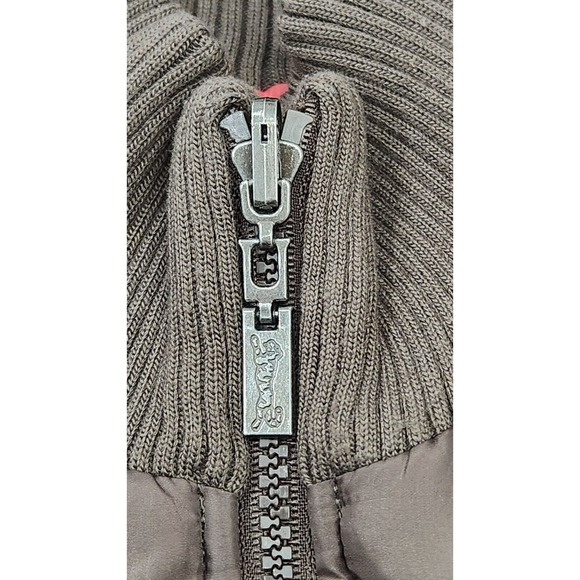 Vintage Le Tigre Women Reversible‎ Puffer Vest Pink Argyle Y2K Mock Neck M - Picture 11 of 14